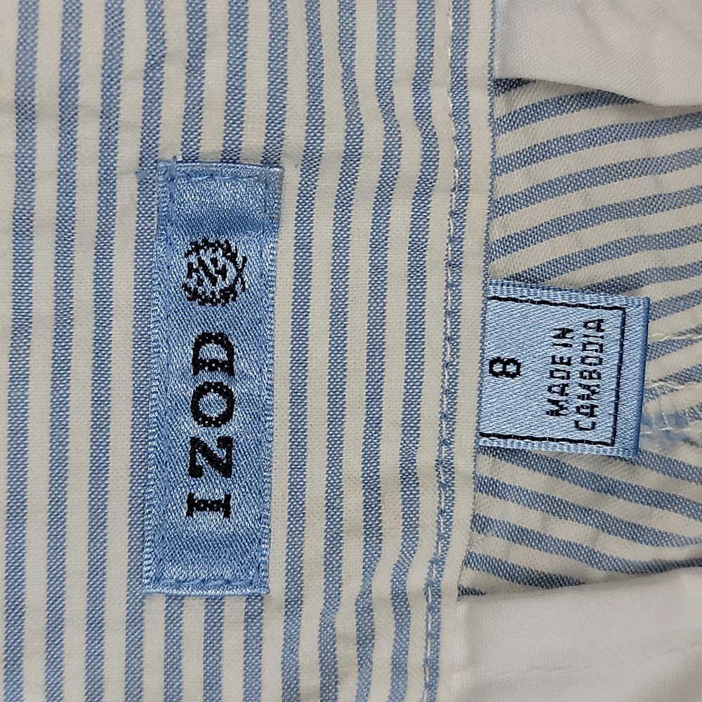 IZOD ladies blue and white striped size 8 Bermuda Shorts NWT [21] - Picture 6 of 12